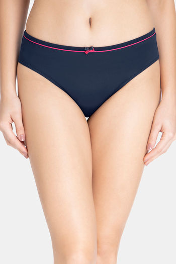 Buy Amante Low Rise Three-Fourth Coverage Bikini Panty - Midnight-Red Obsession